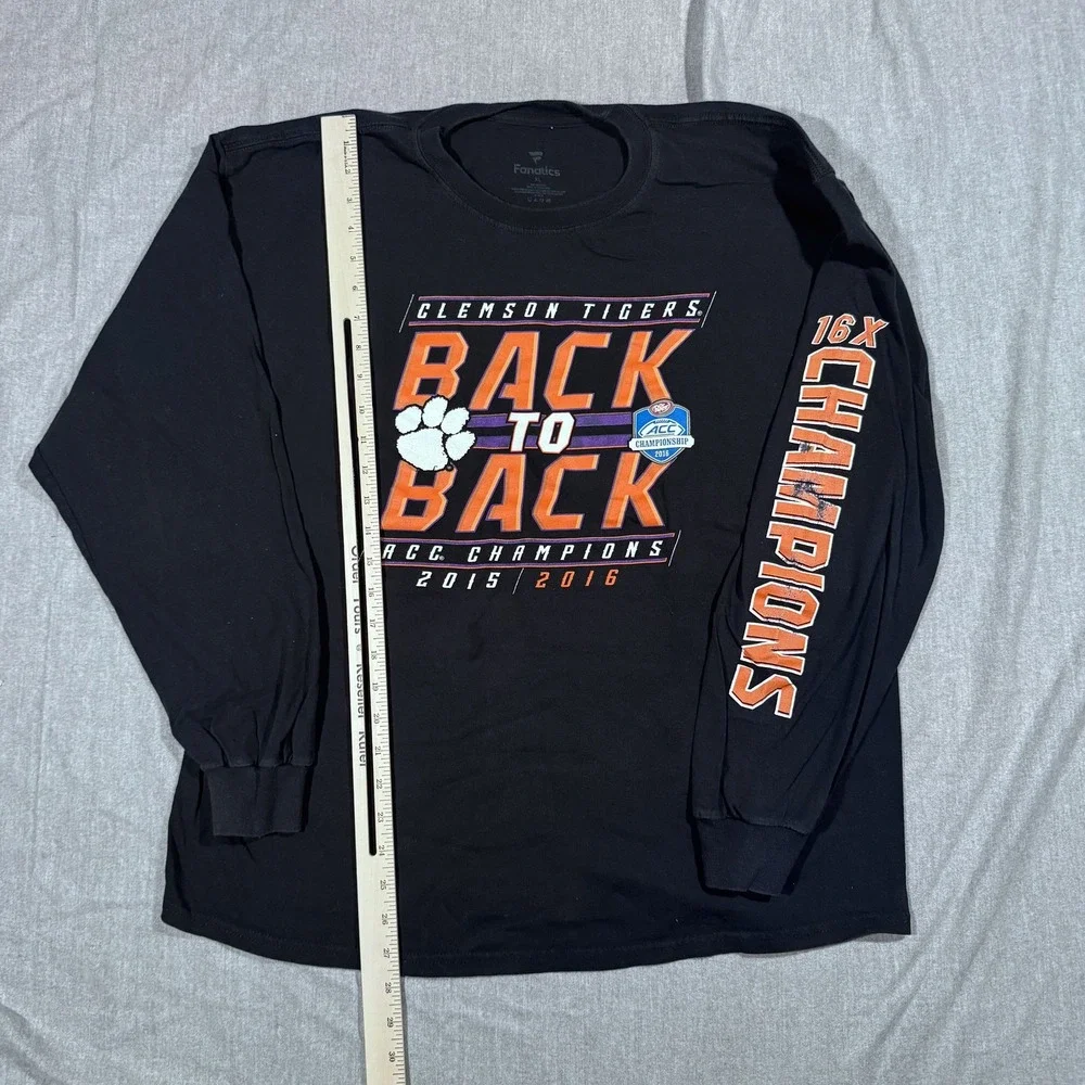 Clemson Tigers Shirt Mens XL Black NCAA Football ACC Champions 16x Back To‎ Back - Picture 5 of 9